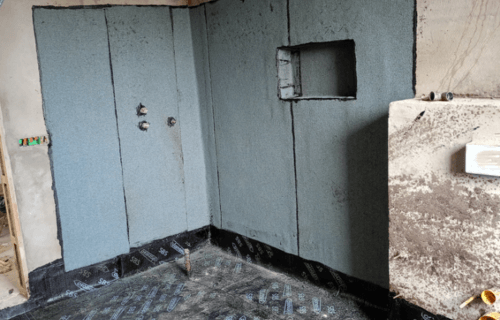 Salle de bains après réalisation des travaux d’étanchéité